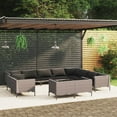thumbnail image 1 of vidaXL 12 Piece Patio Lounge Set with Cushions Poly Rattan Dark Gray, 1 of 6