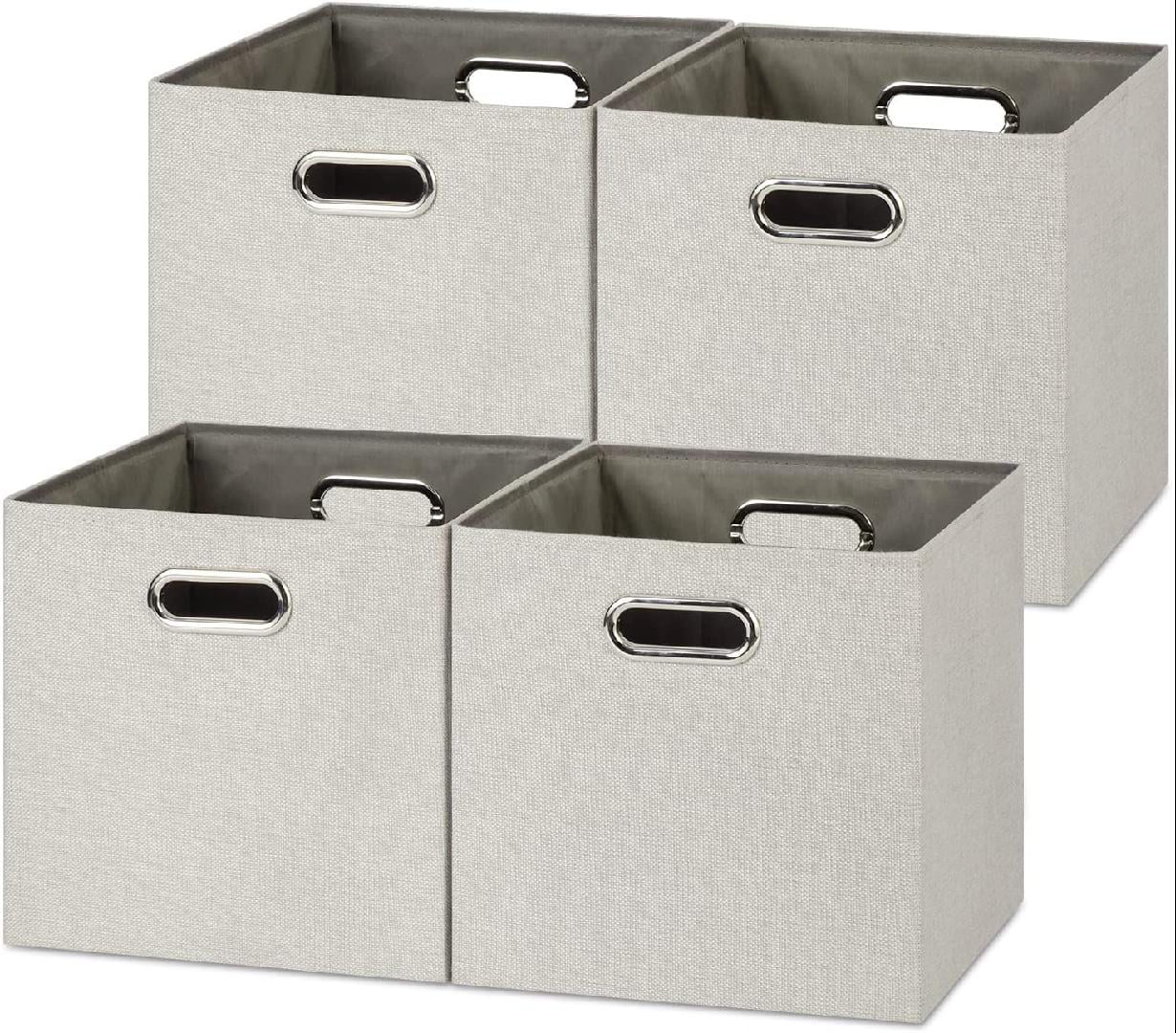  DULLEMELO 12x12x12 Storage Cube Bins, Organization and Storage  Bins with Handles for Organizing Book Clothes in the Office, Home, Canvas Storage  Bin for Toys Storage, Organizing Baskets for Shelves