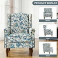 thumbnail image 3 of DREAMSIDEA Wingback Accent Chair Sets of 2 with Nailhead Trim & Retro Wood Legs, Floral Pattern Arm Chair for Living Room-light Blue, 3 of 6