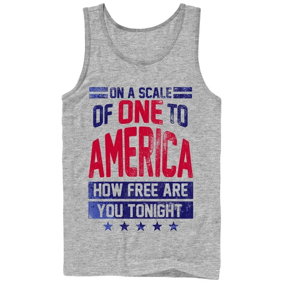 Men's CHIN UP 4th of July America How Free are You Tonight Tank Top Athletic Heather Small