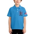 thumbnail image 2 of CCRFTGI 250 Anniversary USA Flag Polo Shirts for Child Girls Boys Size 7 School Uniform America Flag freedom Shirt Golf Lapel Button Collared Polo Quick Dry Summer T-Shirts Blue 11-12 Years, 2 of 7