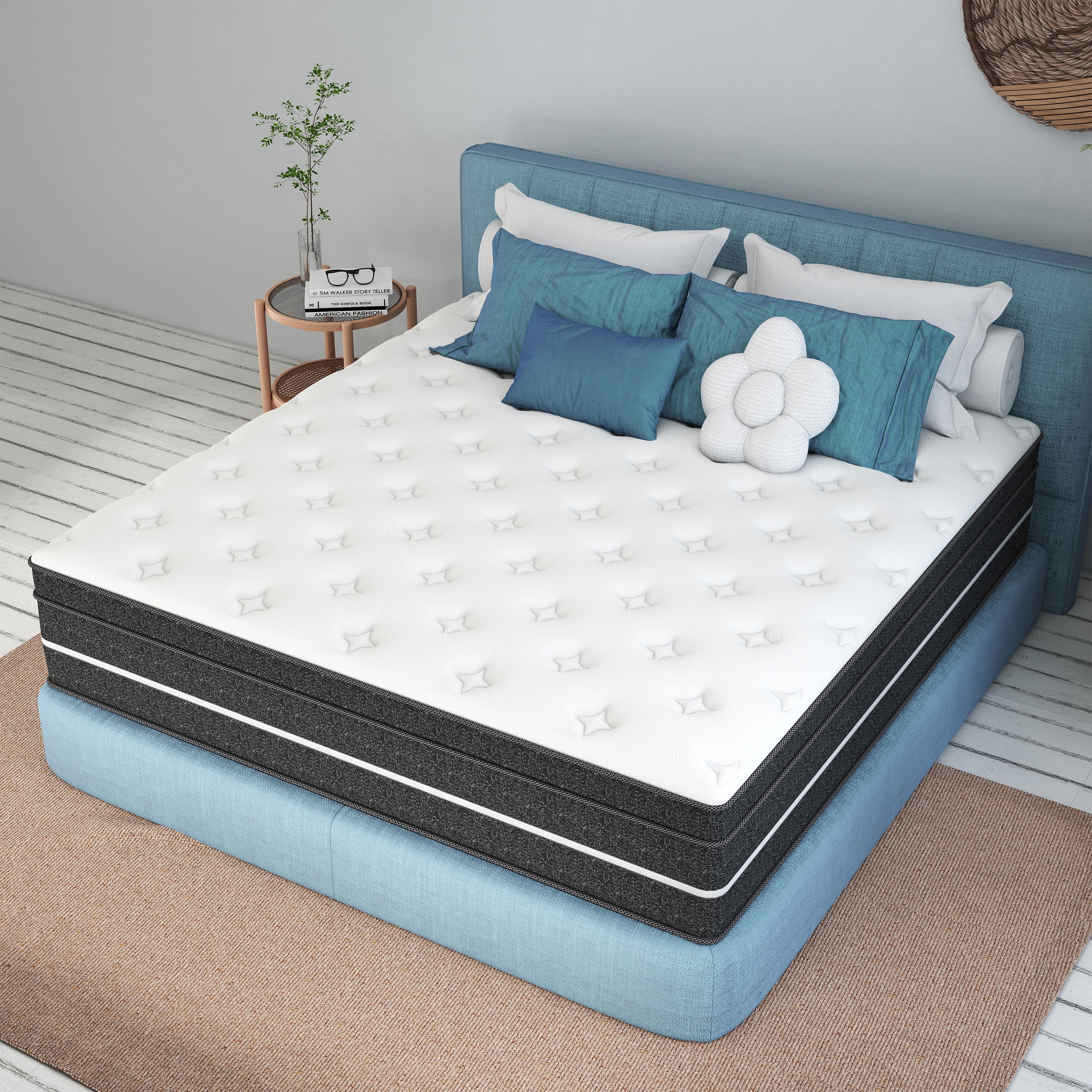 Kviwasha 14 inch Twin Mattress,Hybrid Mattresses Medium in a Box