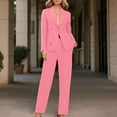 thumbnail image 6 of Women Pants Suit Double Breasted 2 Piece Blazer Set Long Sleeve Work Jacket Straight Business Casual Outfits, 3XL, 6 of 6