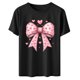 thumbnail image 5 of Xuyuer Valentine's Day Shirts for Women:Cute Love Heart Tshirts Graphic Tees Valentine Casual Short Sleeve Top bow tie fashion casual printed round-neck short-sleeved T-shirt top, 5 of 6