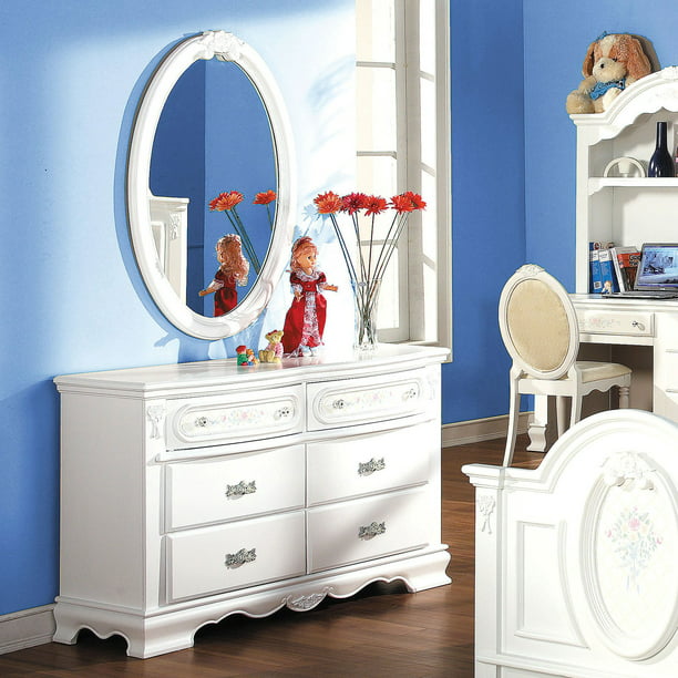 Acme Furniture Flora White Kids Dresser With Optional Mirror