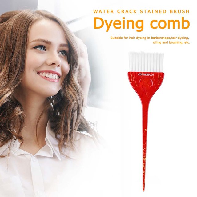 Cepillo para teñir el cabello con patrón de grietas de agua Cepillo para tinte de peluquería (Rojo) Ndcxsfigh Cuidado Belleza