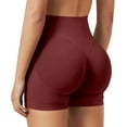 thumbnail image 5 of Women's Quick-Dry High-Waist Yoga Shorts – 3-Inch Butt-Lifting Gym Shorts with Moisture-Wicking Fabric for Fitness, Pilates & Summer Workouts,Wine M, 5 of 5