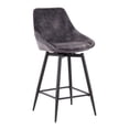 thumbnail image 2 of Lumisource Diana Contemporary Counter Stool in Black Steel and Grey Velvet - Set of 2, 2 of 7
