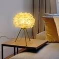 thumbnail image 2 of 110V Bedside Lamp Modern Feather Desk Night Light Table Lamp for Bedroom Decor, 2 of 22
