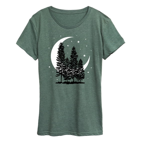 Instant Message - Crescent Moon Trees - Women's Short Sleeve Graphic T-shirt
