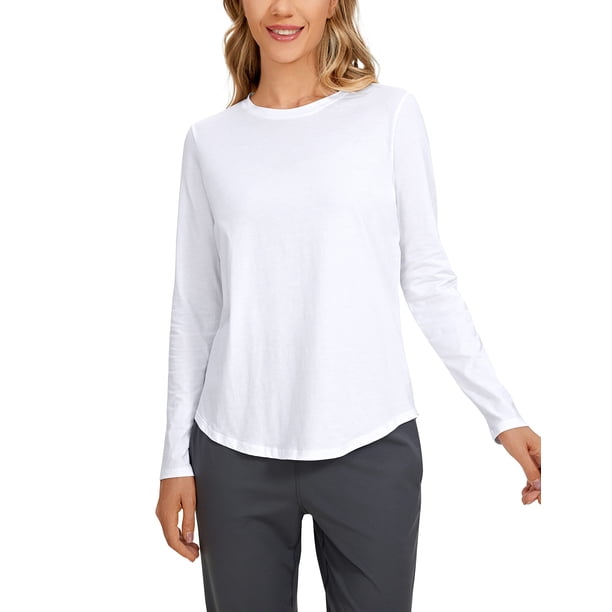 Remera CRZ YOGA de Algodón Pima Manga Larga Blanca XS