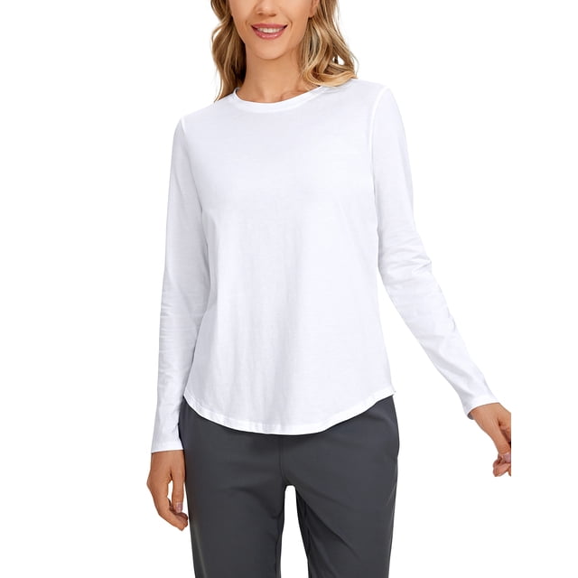 Remera CRZ YOGA de Algodón Pima Manga Larga Blanca XS