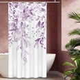 thumbnail image 2 of Lilac Light Purple Eucalyptus Shower Curtain Sets, Watercolor Leaves on The Top Plant with Floral Bathroom Decoration 36x72 Inch with Hooks, 2 of 6
