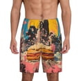 thumbnail image 2 of Picia Psychedelic Band Hotdog Art Pajama Shorts for Men, Men's Pajama Bottoms, Sleepwear,Short Pajama Pants-4X-Large, 2 of 9
