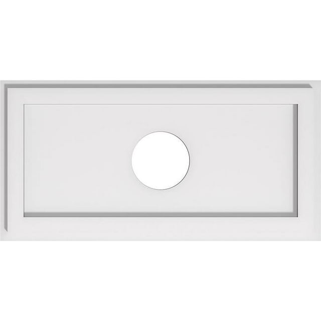 Ekena Millwork CMP22X11RE-04000 4 in. ID x 7.5 in. Rectangle Architectural Grade PVC Contemporary Ceiling Medallion
