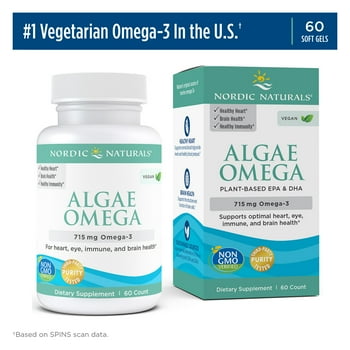 Nordic Naturals Algae Omega Softgels, 715 Mg, -Based EPA & DHA, 60 Ct