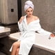 thumbnail image 3 of Albornoz de Forro, Bata de Baño de Felpa para Hombre y Mujer, Ropa de Descanso para Invierno, Cómoda y Cálida, Unisex, Talla única, Blanco(1PC), 3 of 9