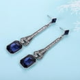 thumbnail image 2 of LINXIQIN Earrings with Square Crystal Studs and Tassel Pendant for Women, 2 of 10