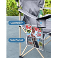 thumbnail image 2 of Camping Chair with Retractable Canopy Shade,Outdoor Chair with Canopy,Cup Holder,Side Pocket,Portable Folding Beach Chair with Sun Canopy for Lawn/Tailgates/Sports /Beach-Support 330 lbs, 2 of 5