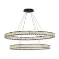 thumbnail image 3 of Indoor Ceiling Decorative Iron And Stainless Steel Monroe 48 Inch Led Oval Double Ring Pendant - Black, 3 of 7