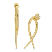 Michelle Campbell Jewelry Women's Small Double Talon Jacket Stud Earrings, Brass with 14k Yellow Gold Overlay.
