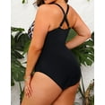 thumbnail image 4 of GFDYREE Women Plus Size One Piece Swimsuits V Neck Tummy Control Bathing Suits Front Cross Swimwear, 4 of 6