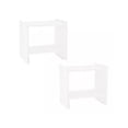 thumbnail image 1 of 2 Mesas Noche Buró Recamara Organizador Minimalista Acabado Elegante Color Blanco, 1 of 4