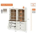 thumbnail image 2 of WAMPAT 2 Column 3 Tier Bookcase with Drawer,73.3" Tall Floor Standing Bookshelf,Modern Farmhouse Display Storage Cabinet with Adjustable Shelves,Rustic White, 2 of 5