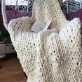 thumbnail image 2 of Knit Blanket, Comfortable Hand Made Throw Blanket Warm Thick Line Soft  For Living Room For Sofa, 2 of 7