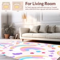 thumbnail image 2 of ODIKA 3'x5' Machine Washable Non-Slip Area Rug, Whimsical Arch Design with Playful Cloud Motifs High Traffic Rug, Pink, 392858, 2 of 7