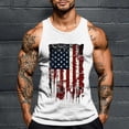 thumbnail image 2 of FRSASU Men's American Flag Tank Tops 1776 4th of July Shirts Casual Sleeveless Gym Workout Tanks USA Flag Patriotic T-Shirts White, 2 of 5