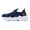 Navy, variant on Djtdsds Kids Solid Color Knit Slip-On Sneakers Breathable Lightweight Casual Running Shoes Size:5.5-6 Years