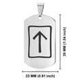 thumbnail image 2 of Stainless Steel Elder Futhark Teiwaz Rune Dog Tag Pendant Necklace, 2 of 3