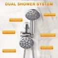thumbnail image 5 of Wowow Single-Handle 7 -Spray Shower Faucet 1.8 GPM with Dual Shower Adjustable Heads in Brushed Nickel (Valve Included), 5 of 8