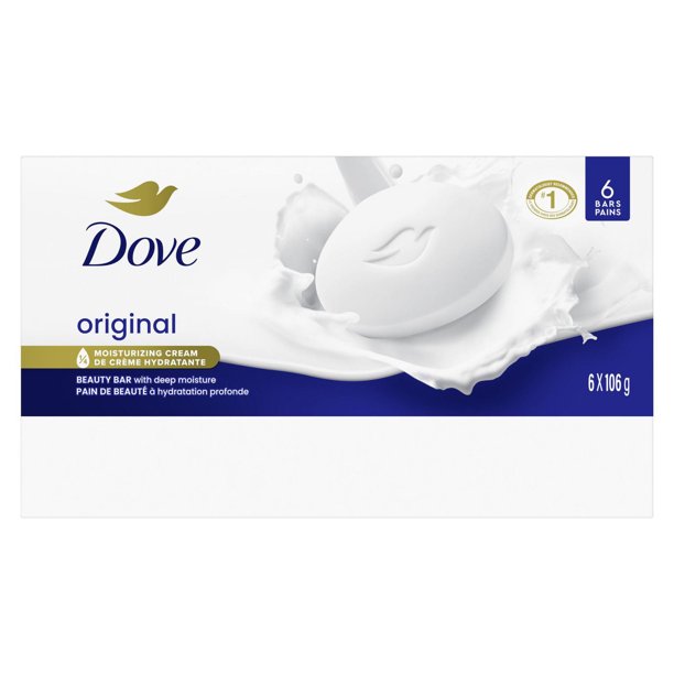 Dove Beauty Bar 1/4 Moisturizing Cream Original, 106 g (6 bars