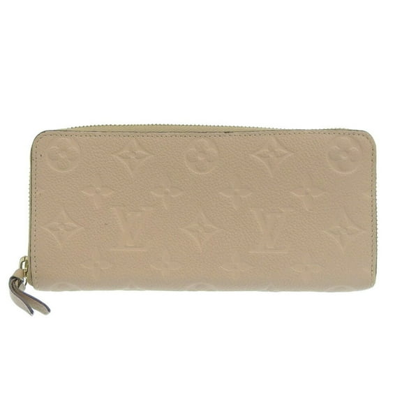 Pre-Owned LOUIS VUITTON Louis Vuitton Portefeuille Clemence Long Wallet M60173 Monogram Implant Dune Beige SP4154 Ladies (Fair)