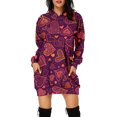 thumbnail image 4 of Vestido holgado informal de longitud media con capucha y estampado digital 3D de estrellas europeas y americanas para mujer, 4 of 5