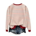 thumbnail image 3 of Women's Oversized Striped Christmas Sweatshirt Crewneck Long Sleeve Pullover Top Casual Fall Clothes, 3 of 7