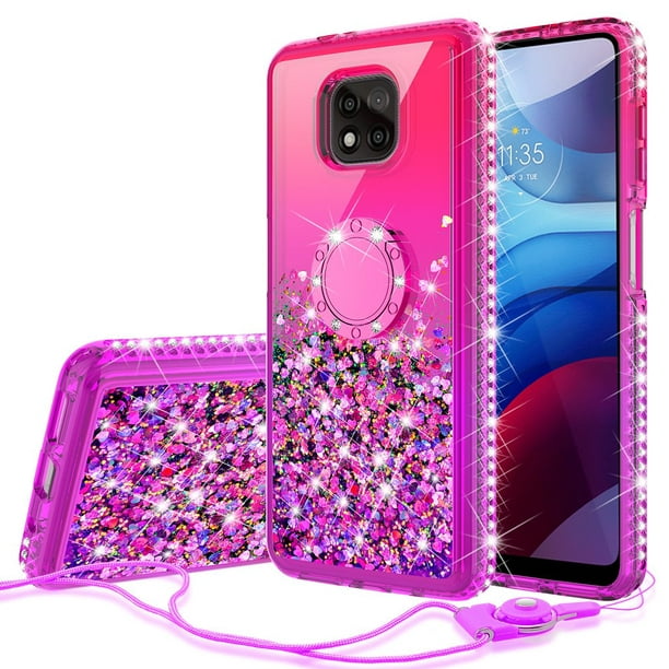eindpunt Mooie jurk hybride Motorola Moto G Power 2021 Case Cover Phone Ring Kickstand Liquid Glitter  Shock Proof Bling Waterfall Diamond for Girls Women - Hot Pink/Purple -  Walmart.com