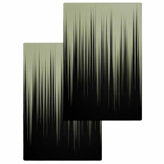 Sage Green Black Ombre Kitchen Dish Towels for Drying Dishes Set of 2, Modern Abstract Striped Gradient Waffle Weave Microfiber Hand Tea Bathroom Towels Quick Dry & Absorbent Towel 15.7x23.6