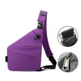 thumbnail image 5 of JeashCHAT Anti Theft Travel Bag Slim Sling Bag Crossbody Travel Bag with Adjustable Strap Crossbody Chest Bag for Casual Travel Hiking, Gifts for Women Men, Purple, 5 of 5