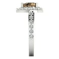thumbnail image 3 of 2.03 ctw with Simulated Diamond Halo Accents Anniversary Ring for Women | Heart Cut Simulated Champagne Diamond | Hyperallergenic Solid 14K White Gold, 3 of 5