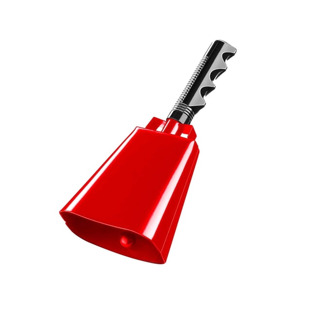 ziyahi Cowbell With Handle For Sporting Events Easy To Loud And Stylish Noise Maker Bell Cheering Bell Dinner Service Handbells Red Total Length 26cm