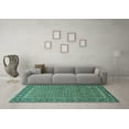 thumbnail image 3 of Ahgly Company Machine Washable Indoor Rectangle Persian Turquoise Blue Traditional Area Rugs, 6' x 9', 3 of 4