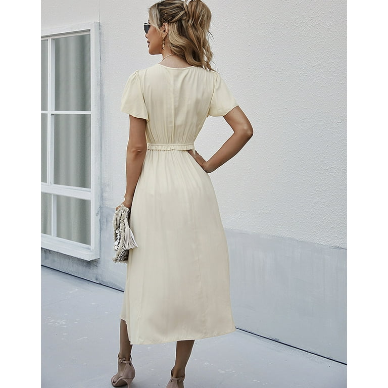 Women's dresses below knee length cheap