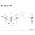 thumbnail image 2 of Kingston Brass KS3351FL  Two-Handle Deck Mount Roman Tub Faucet, Polished Chrome, 2 of 4