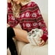 thumbnail image 4 of Suéter de Navidad para mujer, suéteres casuales de manga larga con cuello redondo de Navidad CACAGOO  Camiseta de manga corta, 4 of 7