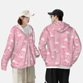 thumbnail image 3 of Rocae Pink Flamingos and Flowers Print Breathable Sun Protection Hoodie Quick-Dry Lightweight Long Sleeve Hoodie Unisex Running Sports Shirt 3X-Large, 3 of 9