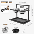 thumbnail image 6 of Adjustable Height Elevated Dog Bowls with Slow Feeder and two 1.7l (60oz) stainless steel bowls for Large Medium Dogs, 6 of 6