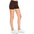 thumbnail image 3 of Women's Ribbed Waistband Seamless One Size 10" Hot Short Leggings (Brown/Charcoal/Red), 3 of 4